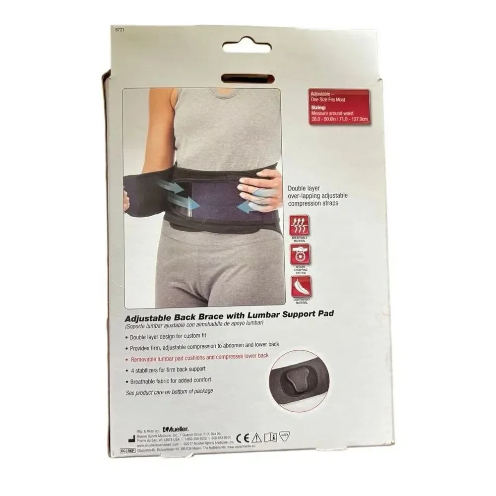 Mueller Adjustable Lumbar Back Brace *New-Open Box*